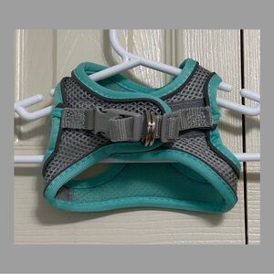 Gray and Teal Pet Harness